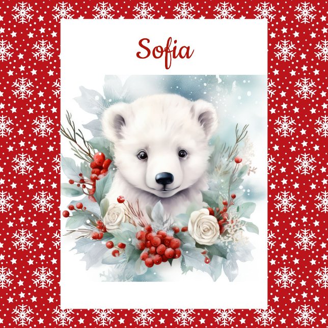 Polar Bär jul Anpassa Namn & Hälsning Helgkort (Skapare uppladdad)