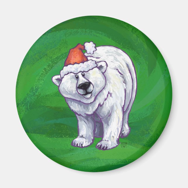 Polar Bär jul på Grönt Magnet (Framsidan)