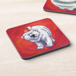 Polar Bär jul på röd Underlägg