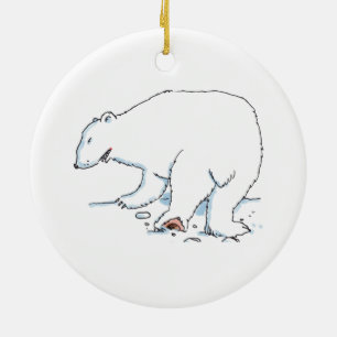 Polar Bär keramisk prydnadsföremål Julgransprydnad Keramik