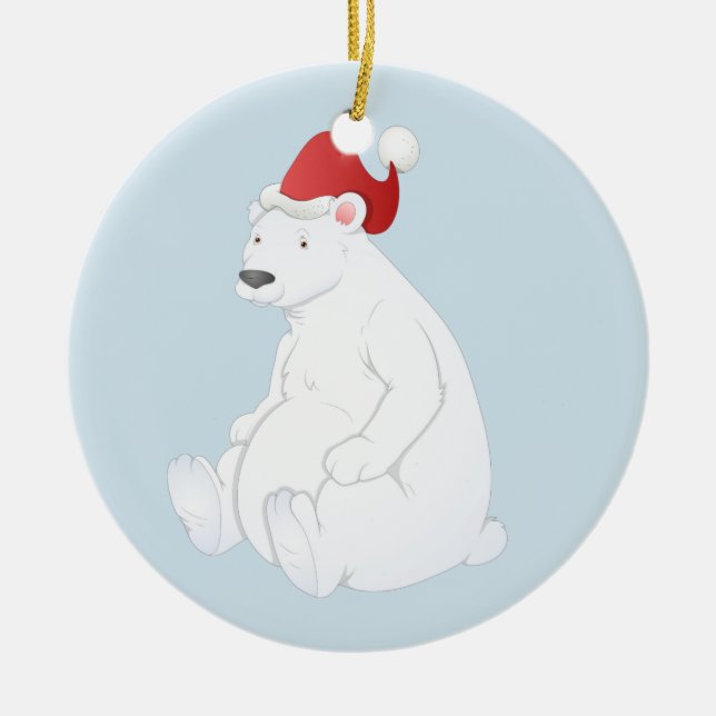Polar bär ornament. julgransprydnad keramik (Framsidan)