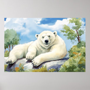 Polar Bär uppmjukning Uppmjukande Coola vid Roligt Poster