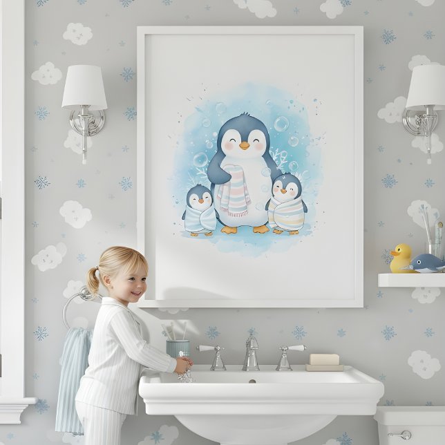 Polar Bath Time Kids Bathroom Wall Art Poster (Skapare uppladdad)