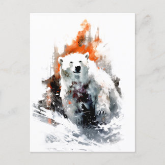 Polar Bear American Vild Animal Helg Vykort