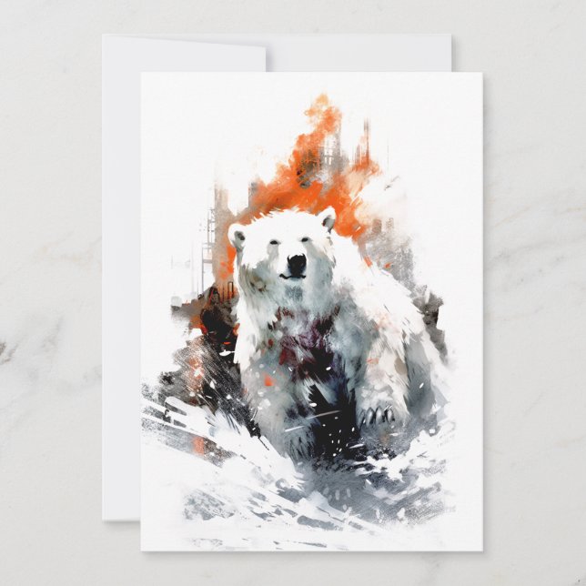 Polar Bear American Wild Animal  Julkort (Framsida)