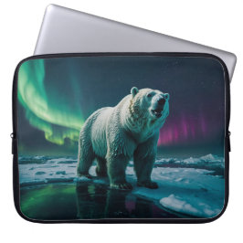 Polar Bear and Aurora Art Laptop Fodral