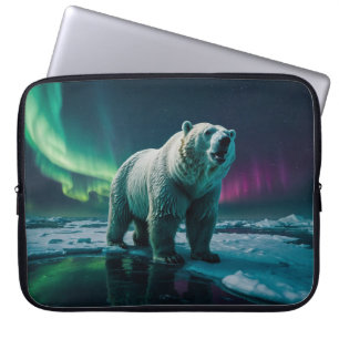 Polar Bear and Aurora Art Laptop Fodral