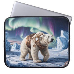Polar Bear and Aurora Art Laptop Fodral