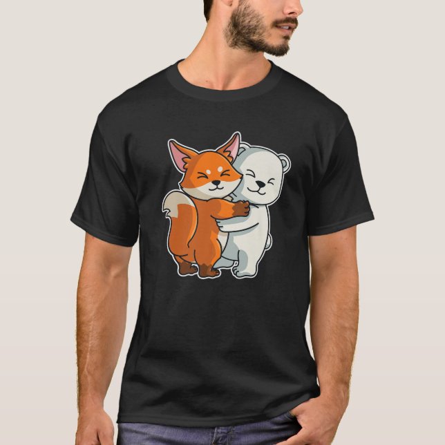 Polar Bear and Fox Cute Animals för kvinnor H T Shirt (Framsida)