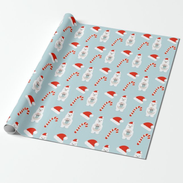 Polar Bear and Hett Cocoa-julen Presentpapper (Utrullad)