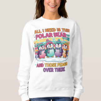 Polar Bear and Penguins Kids Sweatshirt T Shirt