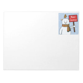 Polar Bear and Robin Christmas Greeting Anteckningsblock