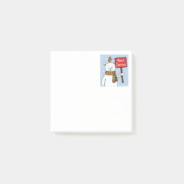 Polar Bear and Robin Christmas Greeting Post-it Block
