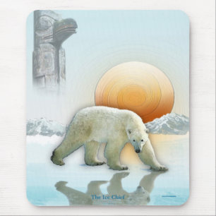 Polar Bear and Totem Pole Wildlife Art Musmatta