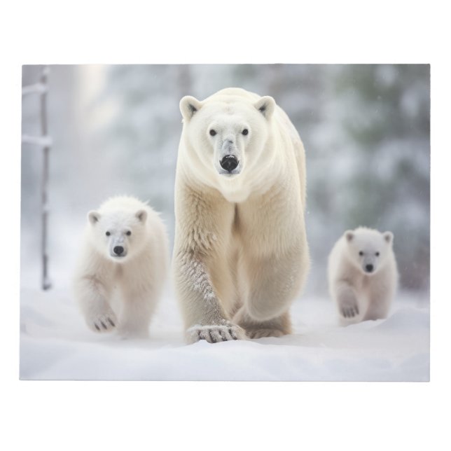 Polar Bear Animal Family Wandering Anteckningsblock (Framsida)