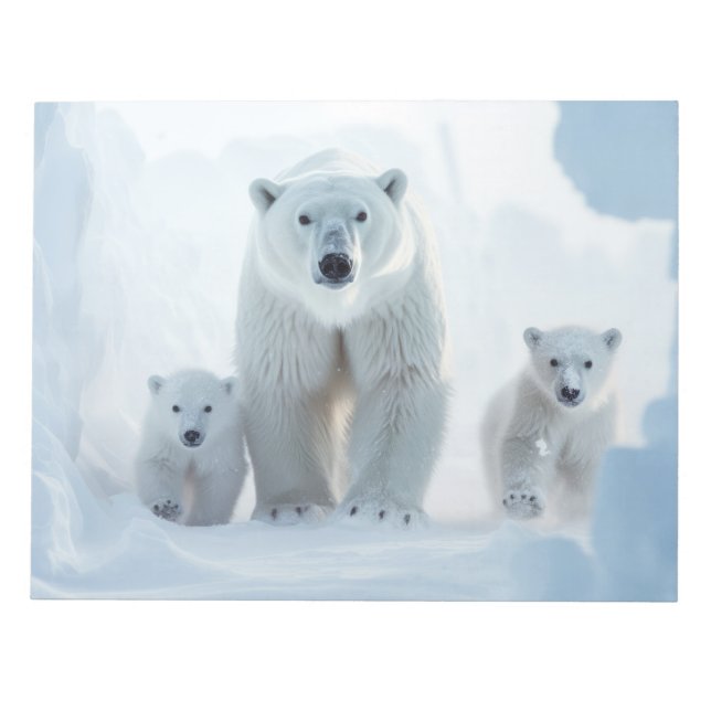 Polar Bear Animal Family Wandering Anteckningsblock (Framsida)