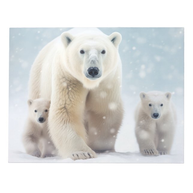 Polar Bear Animal Family Wandering Anteckningsblock (Framsida)