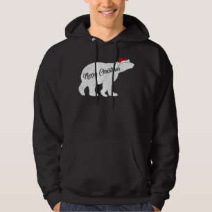 Polar Bear Animal Lover Julafton Santa Hat Polar B Hoodie