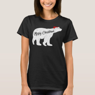 Polar Bear Animal Lover Julafton Santa Hat Polar B T Shirt