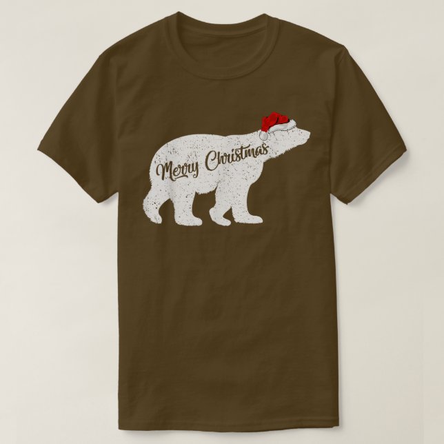 Polar Bear Animal Lover Julafton Santa Hat Polar B T Shirt (Design framsida)