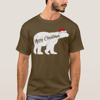 Polar Bear Animal Lover Julafton Santa Hat Polar B T Shirt