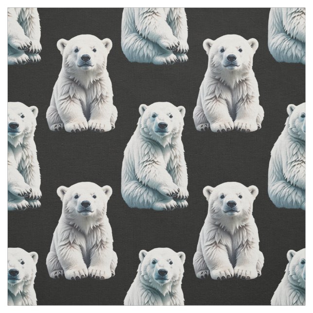 Polar Bear Animal Mönster Design Tyg (Provkarta)
