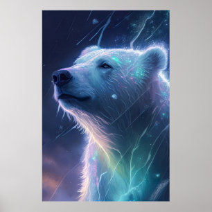 Polar Bear Animal Porträtt Painting Wildlife Free Poster
