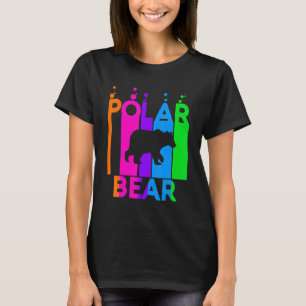 Polar Bear Animal Rainbow Bubble with Silhouette T Shirt