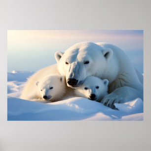 Polar Bear Animal Vild Beauty Freedom Wilderness Poster