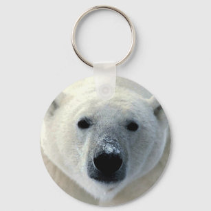 Polar Bear Ansikte Nyckelring
