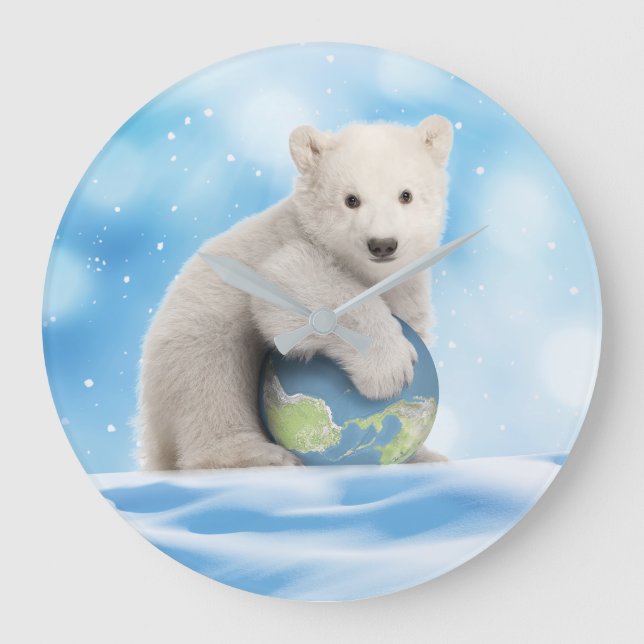 Polar Bear Arktis World Clock Stor Klocka (Framsida)