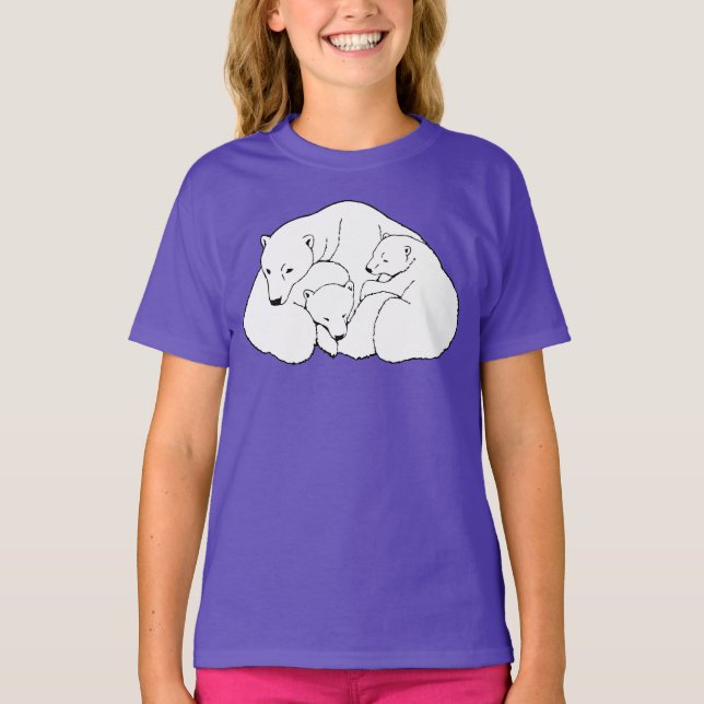 Polar Bear Art Barn Shirt Bear Unge Sweatshirt Tee Shirt (Framsida)