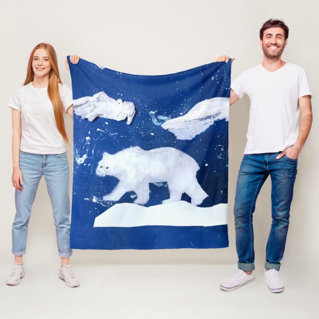 Polar Bear "Art by Kids" Fleecefilt (På plats)