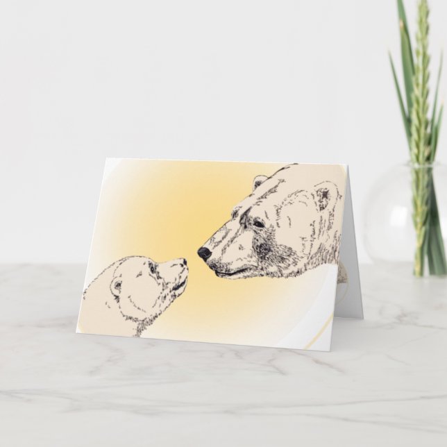 Polar Bear Art Cards Mor Day's Art Card Kort (Framsida)
