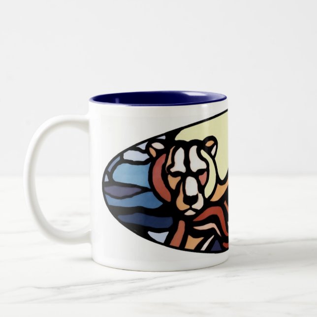 Polar Bear Art Coffee Mugg First Nations Bear Kopp (Vänster)