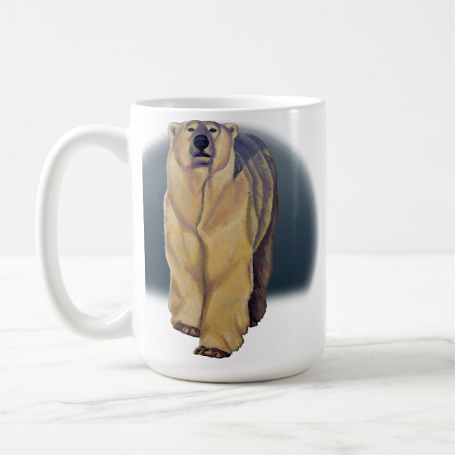 Polar Bear Art Coffee Mugg Wildlife Art Bear Kopp (Vänster)