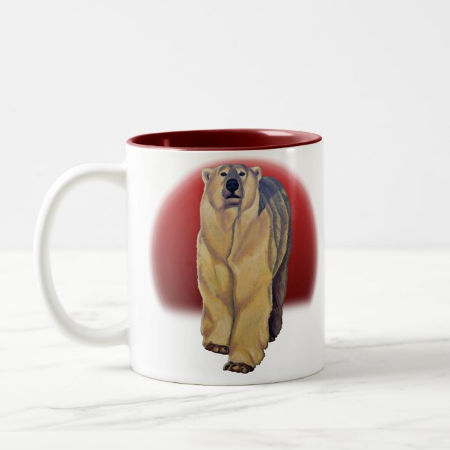 Polar Bear Art Coffee Mugg Wildlife Art Bear Kopp (Vänster)