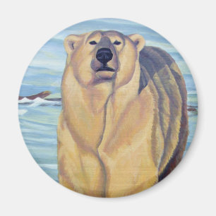 Polar Bear Art Fridge Magent Wildlife Art-presenta Magnet