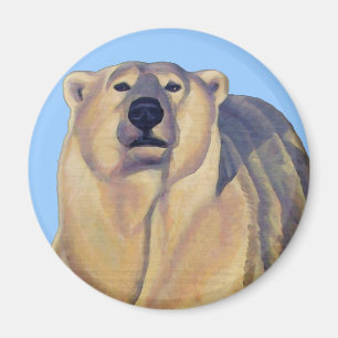 Polar Bear Art Fridge Magent Wildlife Art-presenta Magnet