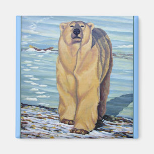 Polar Bear Art Fridge Magent Wildlife Art-presenta Magnet