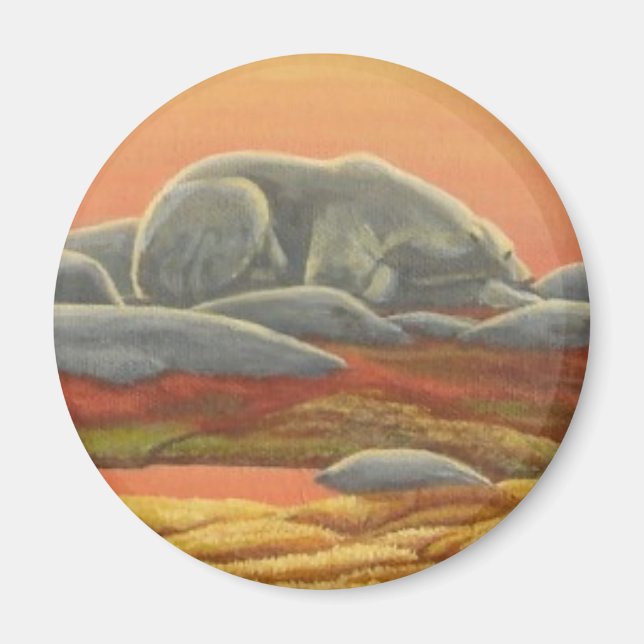 Polar Bear Art Fridge Magent Wildlife Art-presenta Magnet (Framsidan)