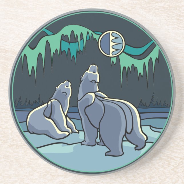 Polar Bear Art Gifts Native Art Wildlife Underlägg (Framsidan)