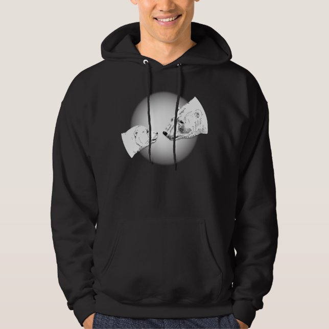Polar Bear Art Hoodie Baby Bear Hoodie Shirts (Framsida)