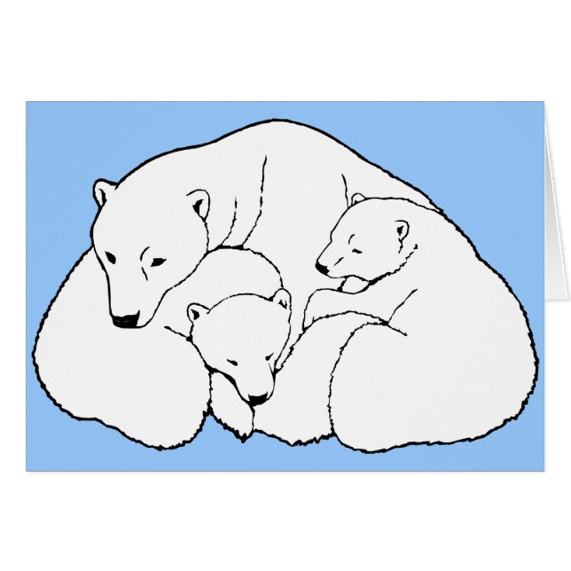 Polar Bear Art-kortBear & Unge Art-kort Hälsningskort (Framsidan Horizontal)
