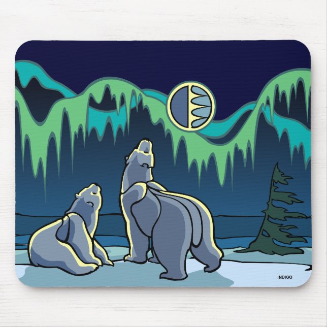 Polar Bear Art Mousepad Snyggt Wildlife Mousepad Musmatta (Framsidan)