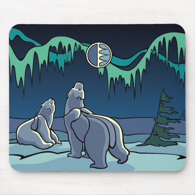 Polar Bear Art Mousepad Snyggt Wildlife Mousepad Musmatta (Framsidan)