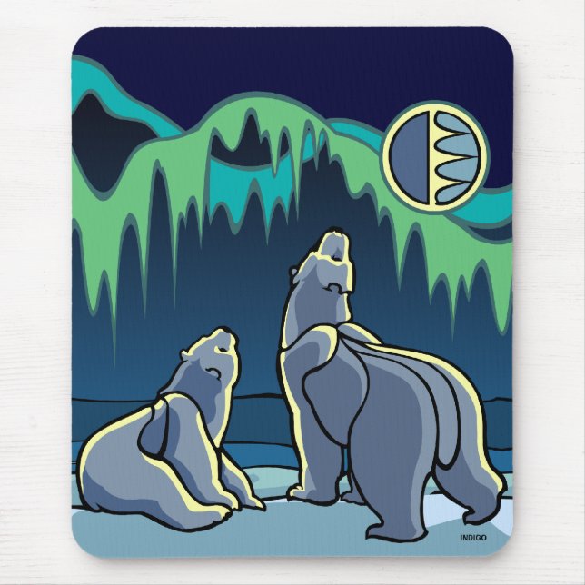 Polar Bear Art Mousepad Snyggt Wildlife Mousepad Musmatta (Framsidan)