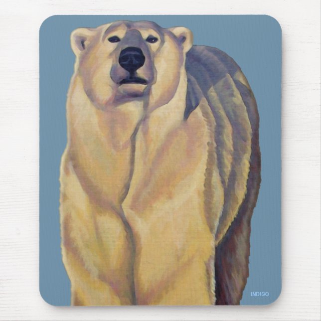 Polar Bear Art Mousepad Snyggt Wildlife Mousepad Musmatta (Framsidan)