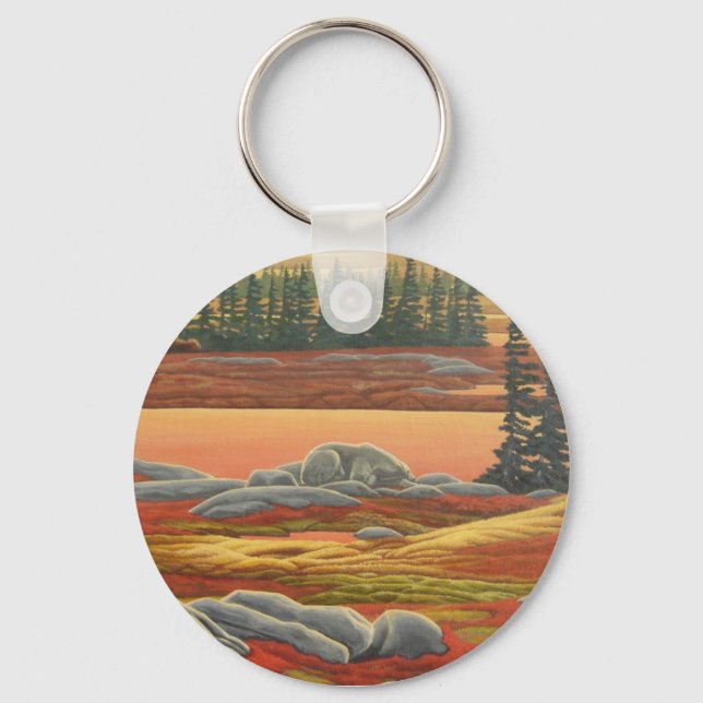 Polar Bear Art Nyckelring Canadian Wildlife Gifts (Framsida)