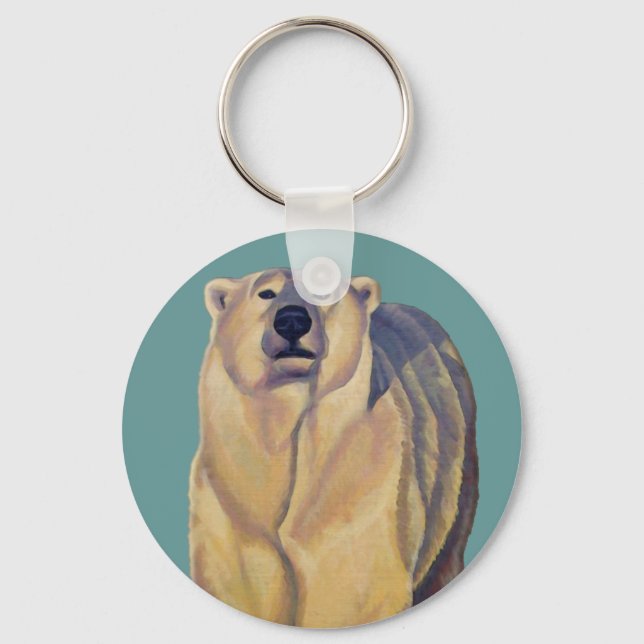 Polar Bear Art Nyckelring Canadian Wildlife Gifts (Framsida)